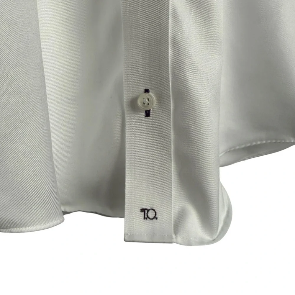 T.O. Collection Purple Label Boys 16 100% Non-Iron Dress Shirt Long Sleeve White